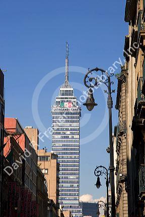 A view of the Torre Latinoamericana building in Mexico City, Mexico.