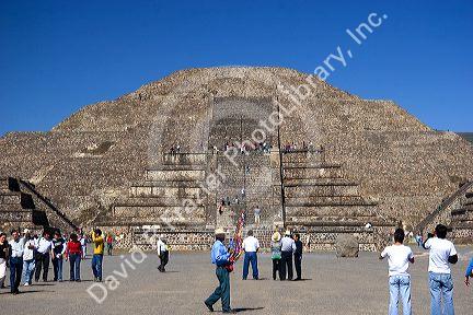 The Pyramid of the Moon at Teotihuacan in the State of Mexico, Mexico.