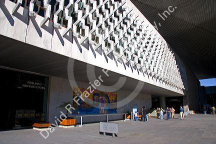 The interior of the front entrance to the National Museum of Anthropology in Mexico City, Mexico.