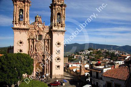 The parish church of Santa Prisca at Taxco in the State of Guerrero, Mexico.
