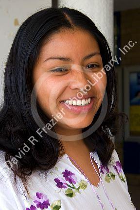 Mexican female student on the campus of the National Autonomous University of Mexico in Mexico City, Mexico.