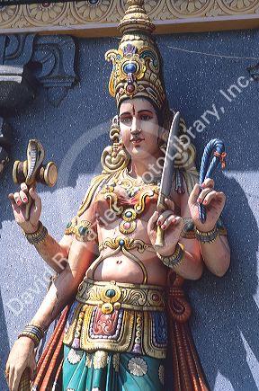 Figurines adorn Hindu temple in Bangalore, India.