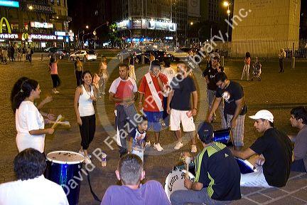 Street performers at the Plaza de la Reforma in Buenos Aires, Argentina.