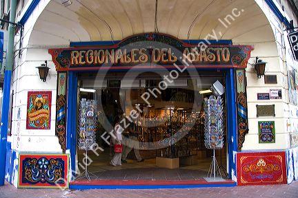 Colorful storefront is part of the Abasto Shopping Centre in Buenos Aires, Argentina.