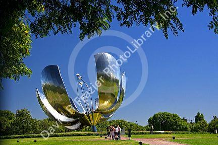 Stainless steel and aluminium Floralis Generica sculpture by Eduardo Catalano located in the United Nations Park in the Recoleta barrio of Buenos Aires, Argentina.