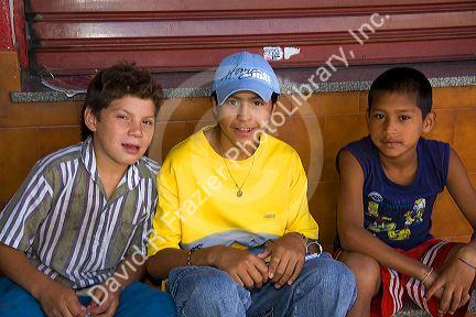 Argentine boys in the La Boca barrio of Buenos Aires, Argentina.