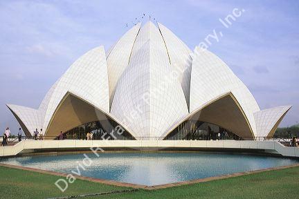 Bahai temple shaped like a lotus blossom in New Delhi, India.