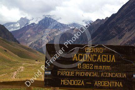 Cerro Aconcagua in the Andes Mountain Range, Argentina.