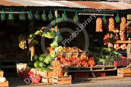 Roadside fruit stand near Valparaiso, Chile.