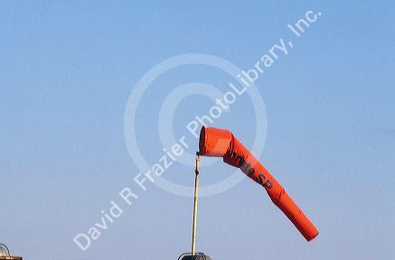 Wind sock indicates wind direction at airport