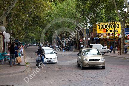 Street scene in Mendoza, Argentina.