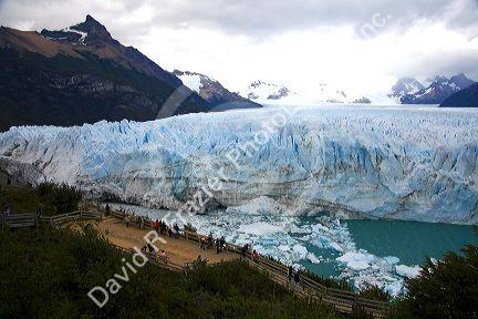 The Perito Moreno Glacier located in the Los Glaciares National Park in the south west of Santa Cruz province, Patagonia, Argentina.