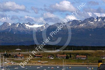 Martial mountain range at Ushuaia on the island of Tierra del Fuego, Argentina.