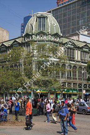 People in the Plaza de Armas in Santiago, Chile.