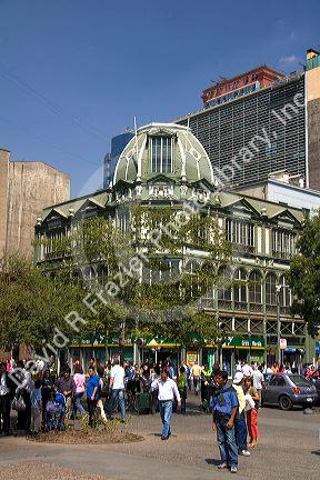 People in the Plaza de Armas in Santiago, Chile.