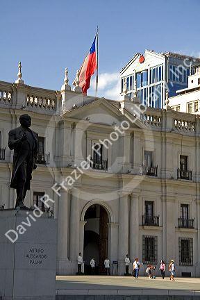 The Palacio de la Moneda in Santiago, Chile.
