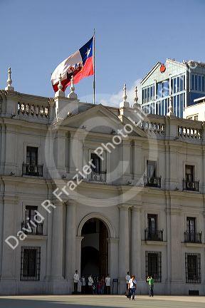 The Palacio de la Moneda in Santiago, Chile.