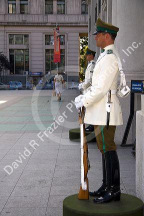 Guard at the Palacio de la Moneda in Santiago, Chile.