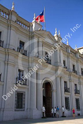 Guards outside the Palacio de la Moneda in Santiago, Chile.