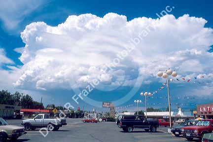 Powerful thunderstorm forms over Boise, Idaho.  Stratonimbus cloud formation with high winds.