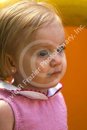 Portrait of a 15 month old girl at a park in Tampa, Florida. MR