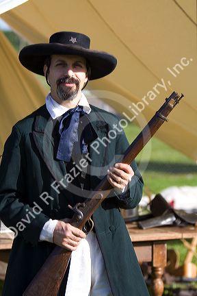 Civil War reenactor dressed as a sherriff in Pearland, Texas.