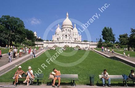 Montmartre Church of the Sacre Coeur (Sacred Heart) in Paris, France.