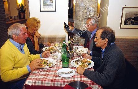 People dine in a restaurant at Sorrento, Campania, Italy.