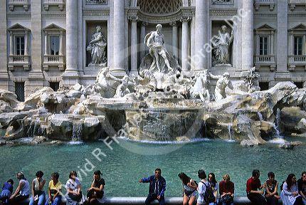 The Trevi Fountain located in the rione of Trevi, Rome, Italy.