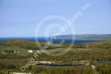 View of Lake Michigan from within the Sleeping Bear Dunes National Lakeshore located along the northwest coast of the Lower Peninsula of Michigan.