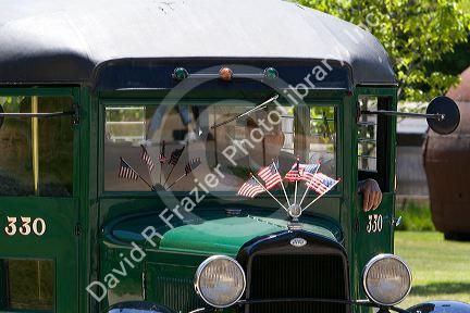 Ford 1932 Model AA School Bus in Greenfield Village at The Henry Ford in Dearborn, Michigan.