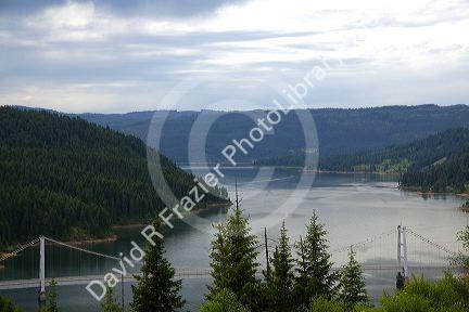 Dent Bridge spanning the Dworshak Reservior near Orofino, Idaho.