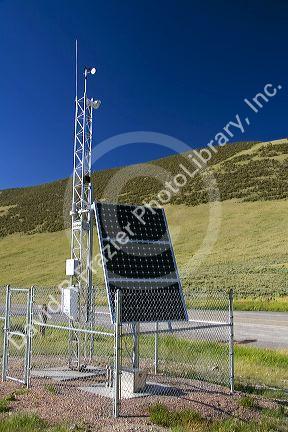 Solar powered remote weather station at Willow Creek Summit along U.S. Route 93 in central Idaho.