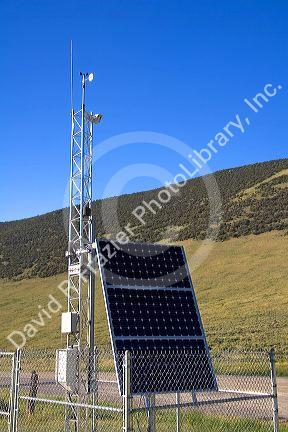 Solar powered remote weather station at Willow Creek Summit along U.S. Route 93 in central Idaho.