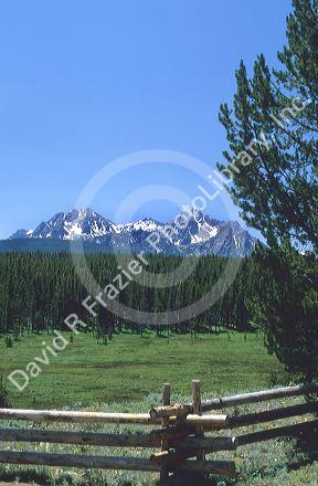 A view of the Sawtooth Mountains near Stanley, Idaho.