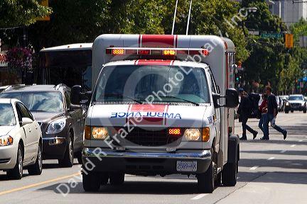 Ambulance in Vancouver, British Columbia, Canada.