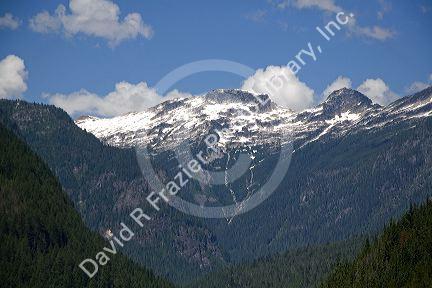 Snow covered mountain peak in the North Cascade Range, Washington.