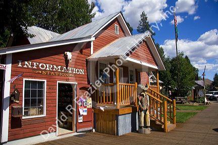 Information station in the small town of Winthrop, Washington.