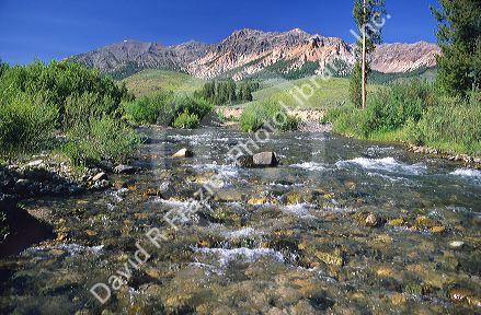 The Big Wood River in the Pioneer Mountains near Ketchum, Idaho.
