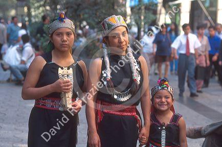 Mapuche indian women in Santiago, Chile.
