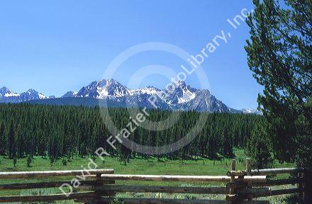 A view of the Sawtooth Mountains near Stanley, Idaho.