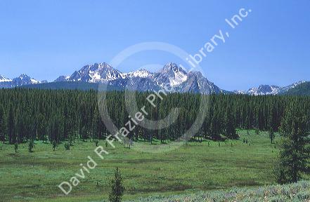 A view of the Sawtooth Mountains near  Stanley, Idaho.