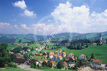 Quaint Alpine village of Speicher in Switzerland.