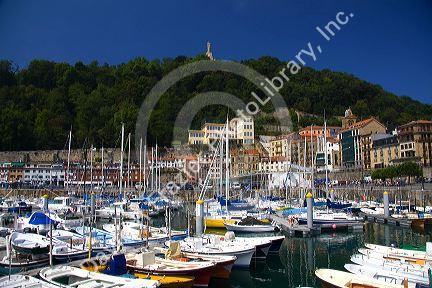 Boats docked at the city of Donostia-San Sebastian, Guipuzcoa, Basque Country, Northern Spain.