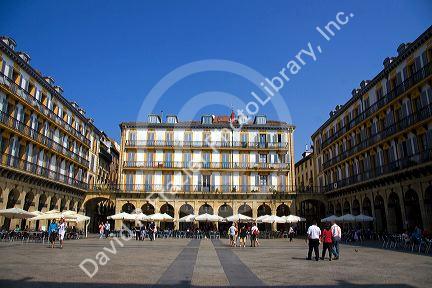 The Plaza de la Constitucion in the city of Donostia-San Sebastian, Guipuzcoa, Basque Country, Northern Spain.