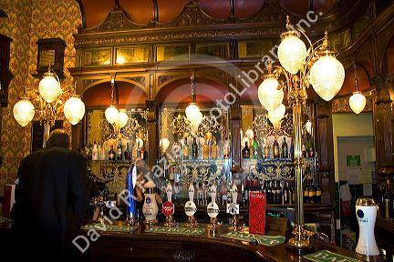 Interior of the St. Stephens Tavern in London, England.