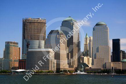Modern office buildings, skyscrapers along lower West Side in New York City, New York, USA.