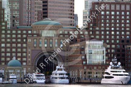 Boston Harbor waterfront condominiums, Boston, Massachusetts, USA.