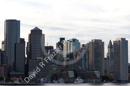 Boston Harbor waterfront, Boston, Massachusetts, USA.