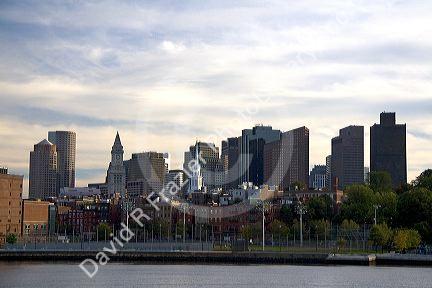 View of Boston from the Charles River, Boston, Massachusetts, USA.